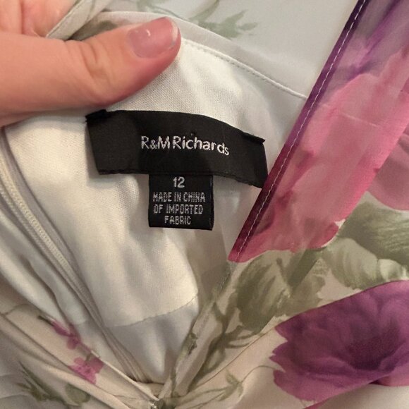R & M Richards Floral Flowy Spring Rouched Mini Dress Women's Size 12 - Picture 5 of 5
